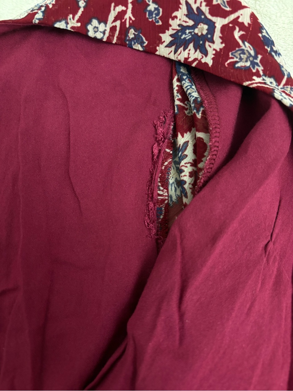 Women's Burgundy Floral Tie-Front Romper by - Picture 3 of 3